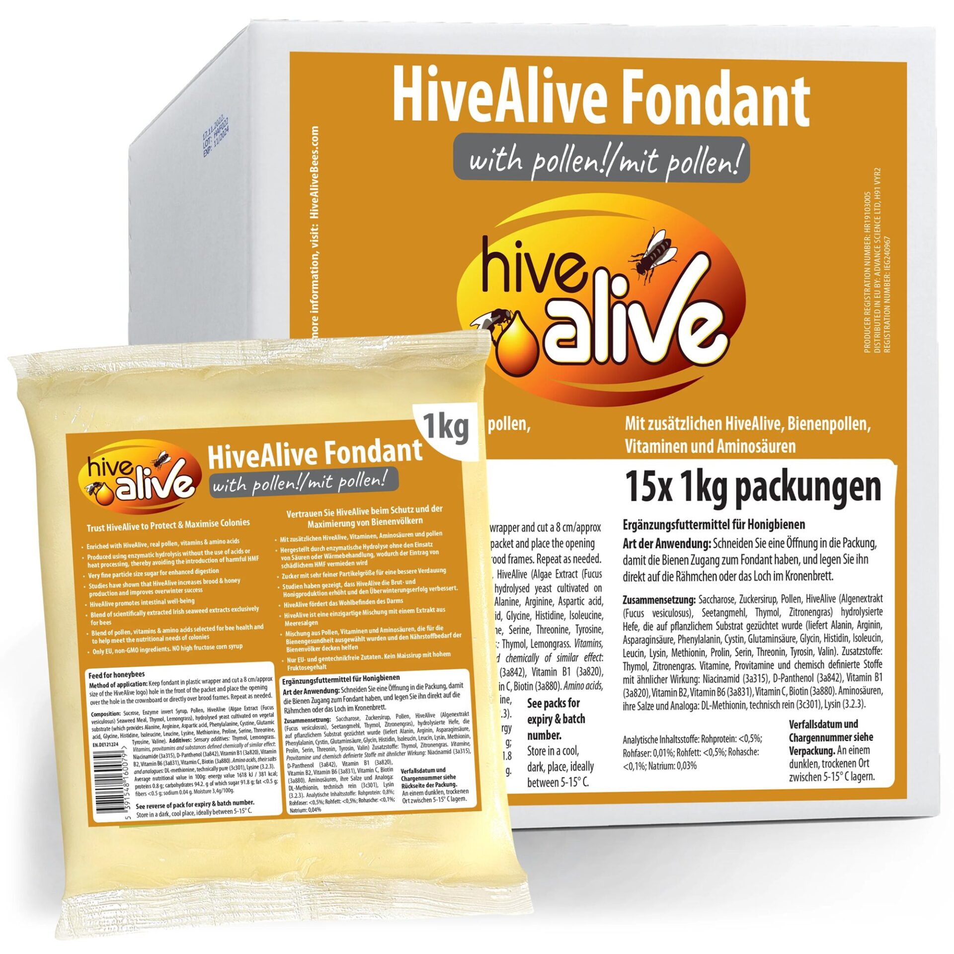HiveAlive fondant-pudersööt õietolmuga